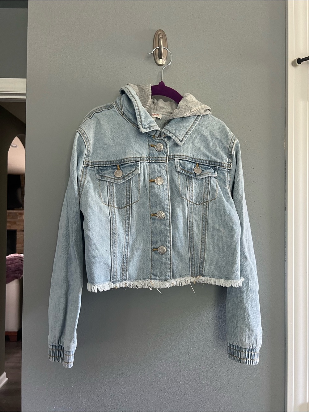 Cat & Jack Cropped Denim Jacket with Hood